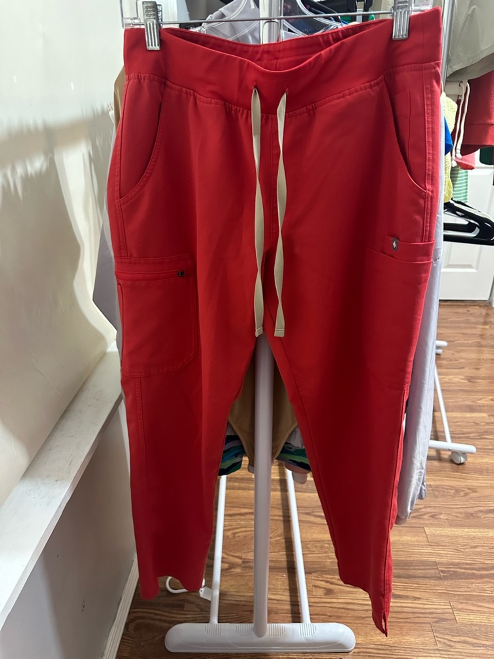Figs Women's Red Drawstring Jogger Pants
